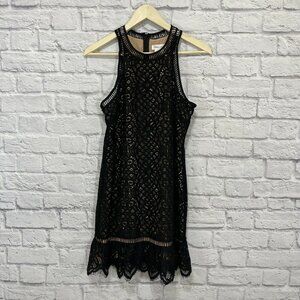 Lovers + Friends Small Dress Black Lace Crochet